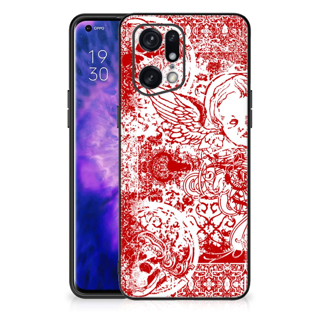 Telefoonhoesje OPPO Find X5 Pro Angel Skull Rood
