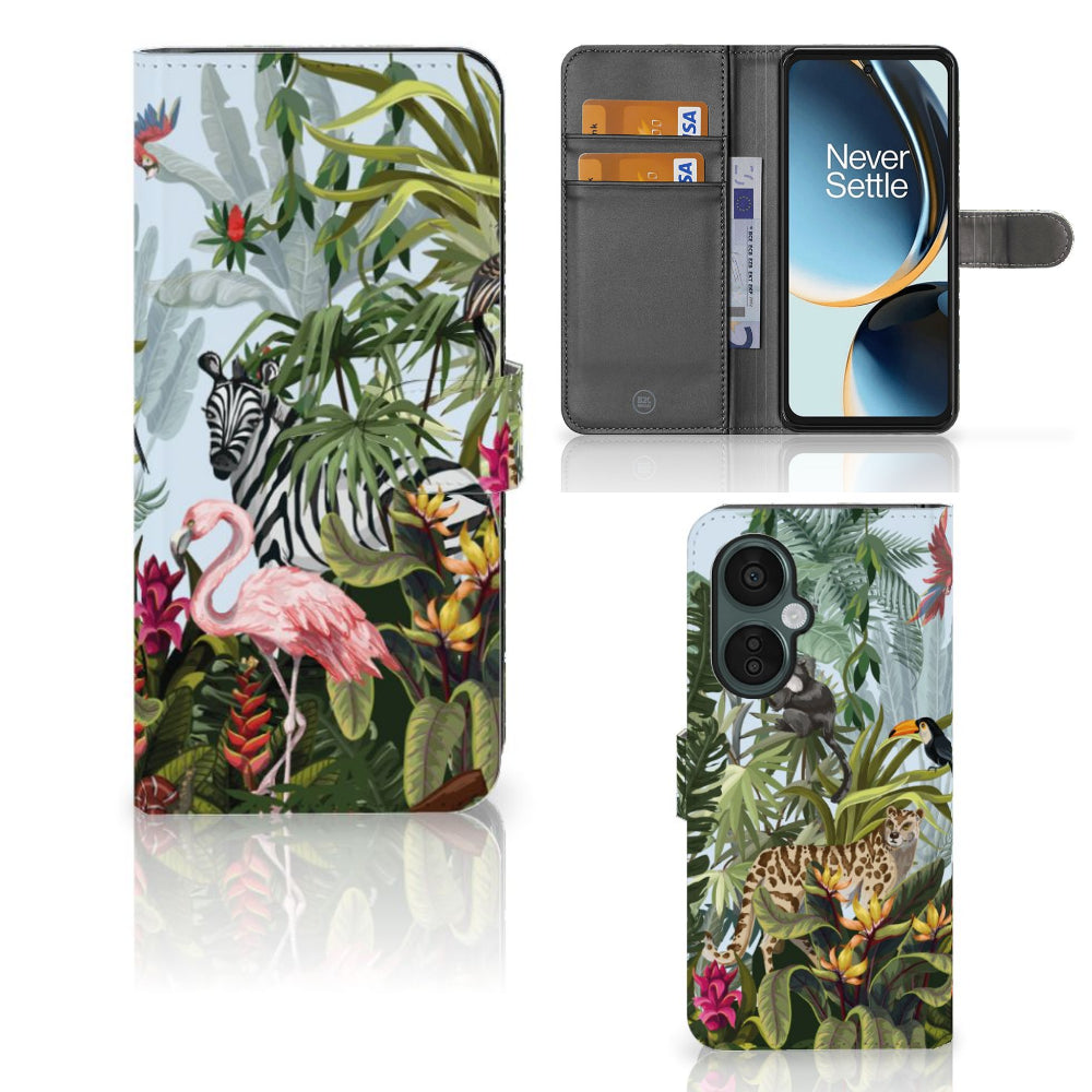 Telefoonhoesje met Pasjes voor OnePlus Nord CE 3 Lite Jungle