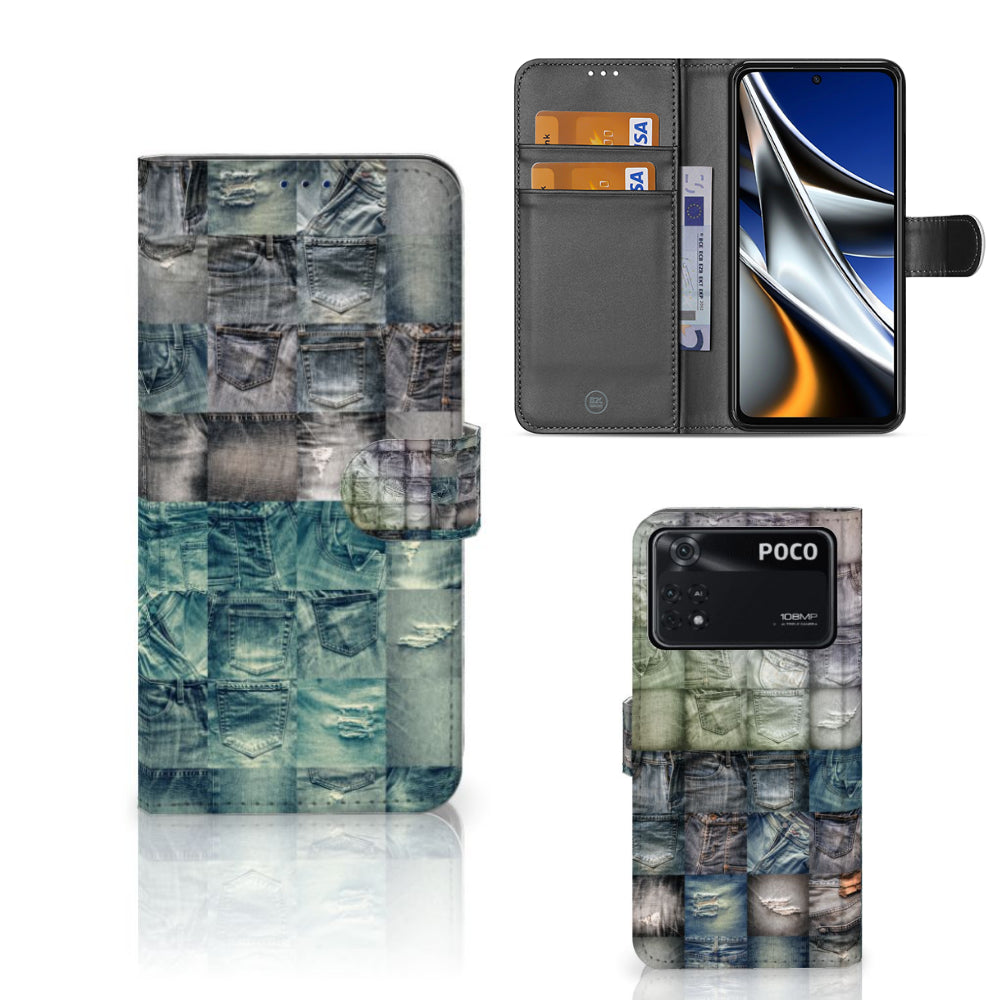 Wallet Case met Pasjes Xiaomi Poco X4 Pro 5G Spijkerbroeken
