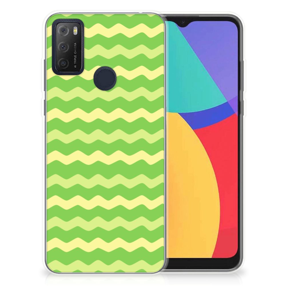 Alcatel 1S (2021) TPU bumper Waves Green B2C Telecom