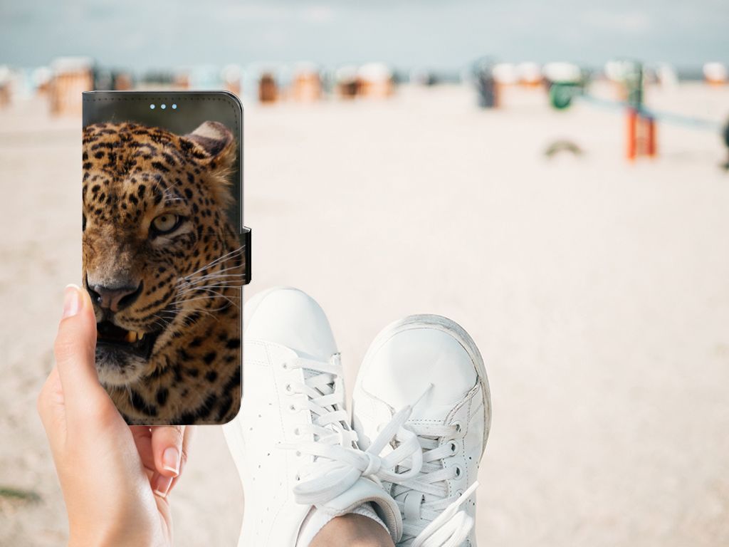 OPPO A74 4G Telefoonhoesje met Pasjes Luipaard