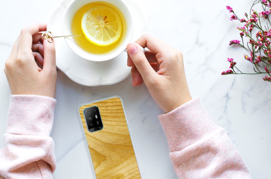 OPPO A94 5G | Reno5 Z Bumper Hoesje Licht Hout B2C Telecom