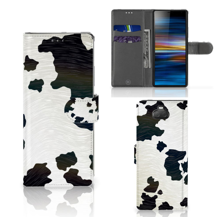 Sony Xperia 10 Telefoonhoesje met Pasjes Koeienvlekken