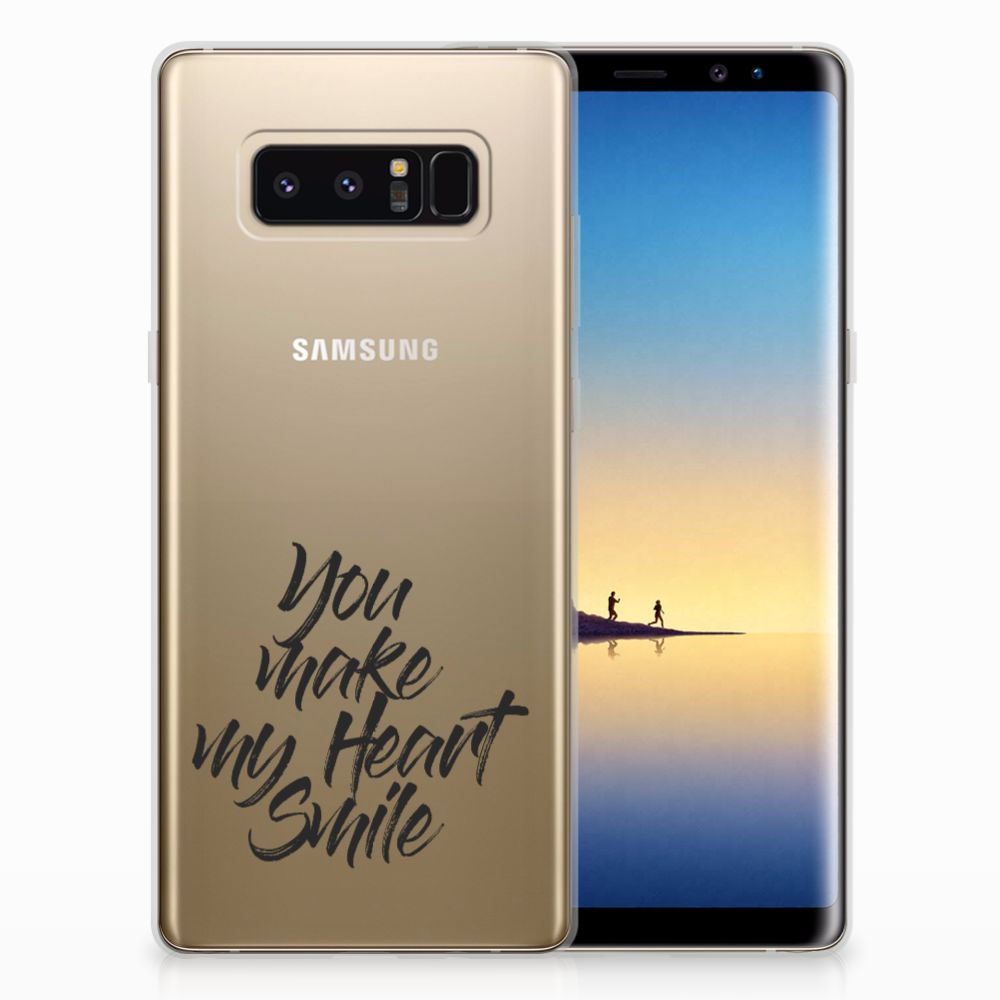 Samsung Galaxy Note 8 Siliconen hoesje met naam Heart Smile