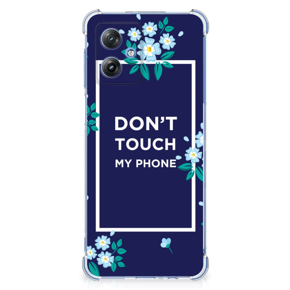 Motorola Moto G54 Anti Shock Case Flowers Blue DTMP
