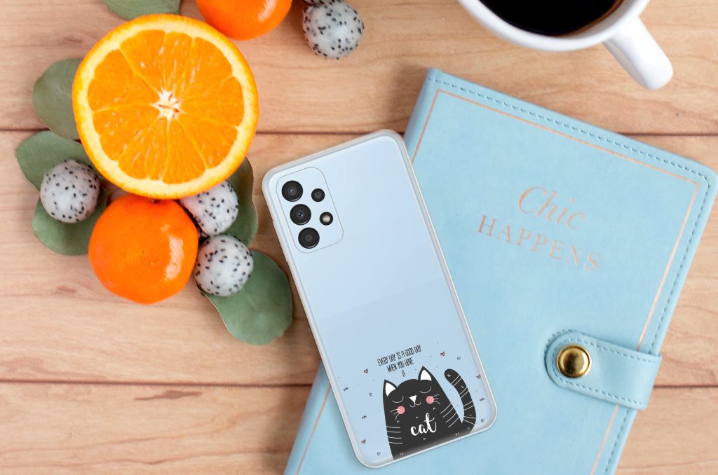 Samsung Galaxy A13 4G Telefoonhoesje met Naam Cat Good Day B2C Telecom