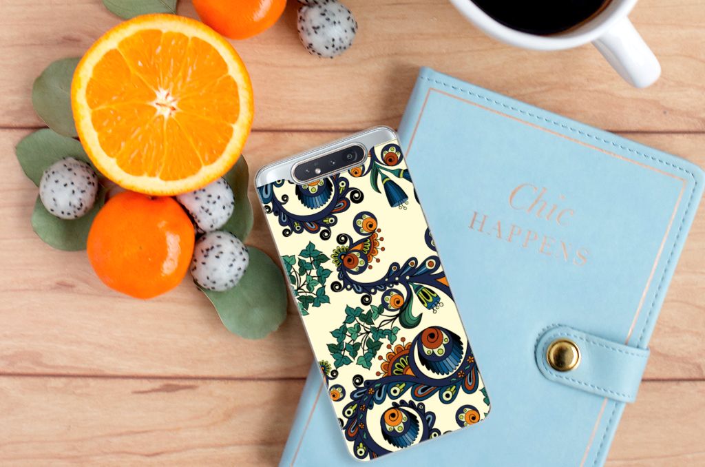 Siliconen Hoesje Samsung Galaxy A80 Barok Flower