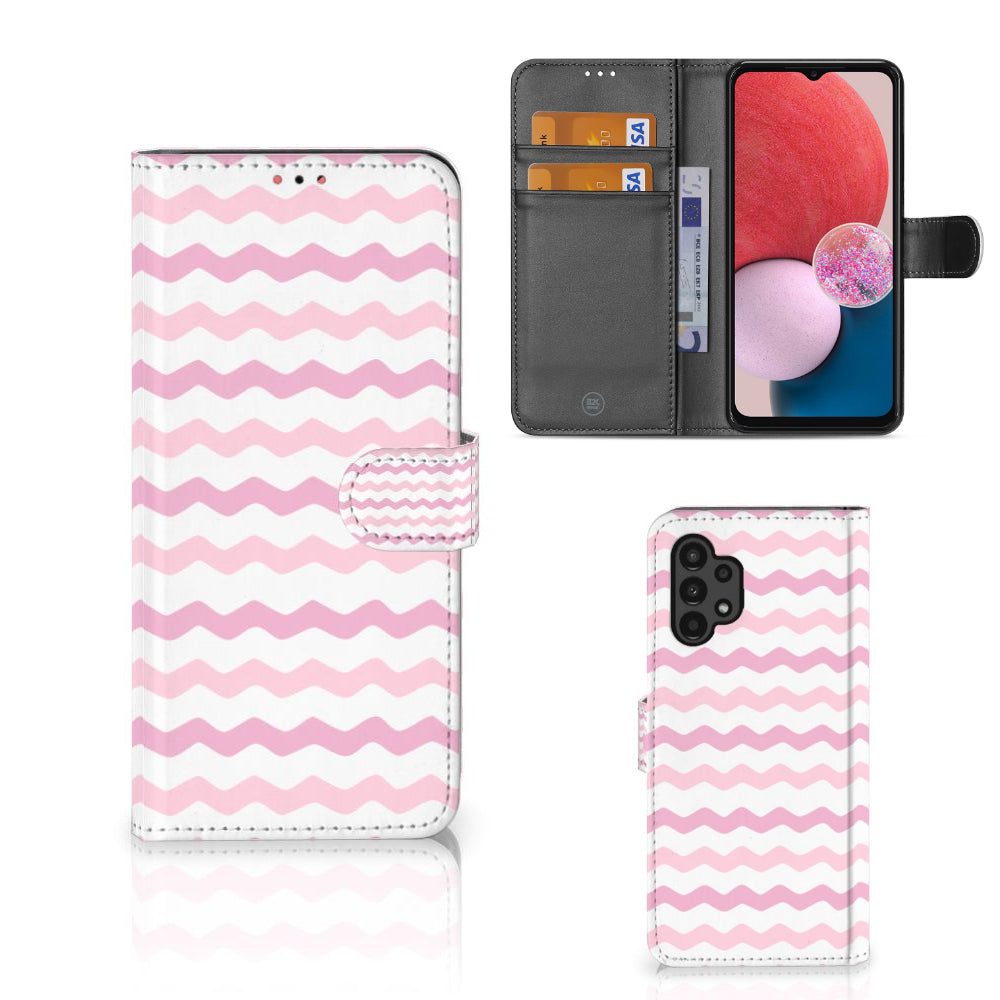 Samsung Galaxy A13 (4G) Telefoon Hoesje Waves Roze