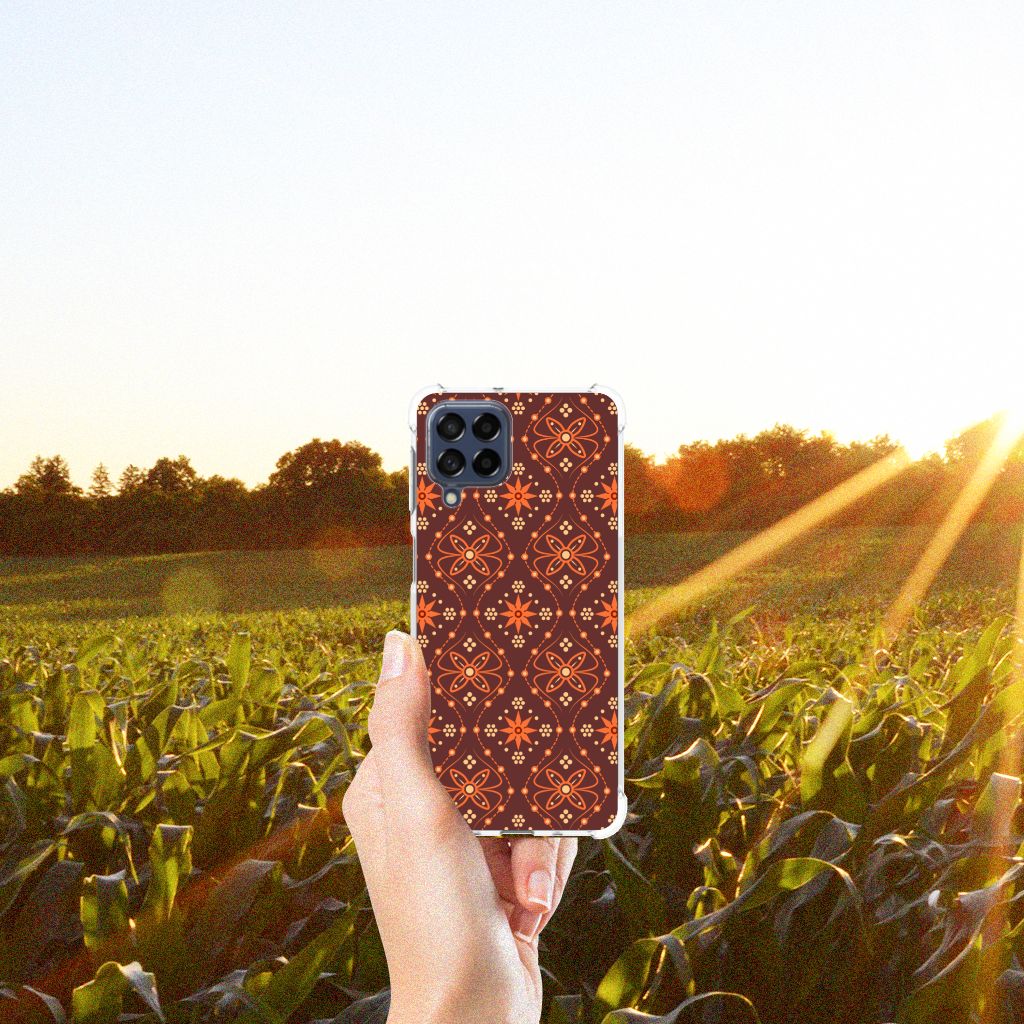 Samsung Galaxy M53 Doorzichtige Silicone Hoesje Batik Brown B2C Telecom