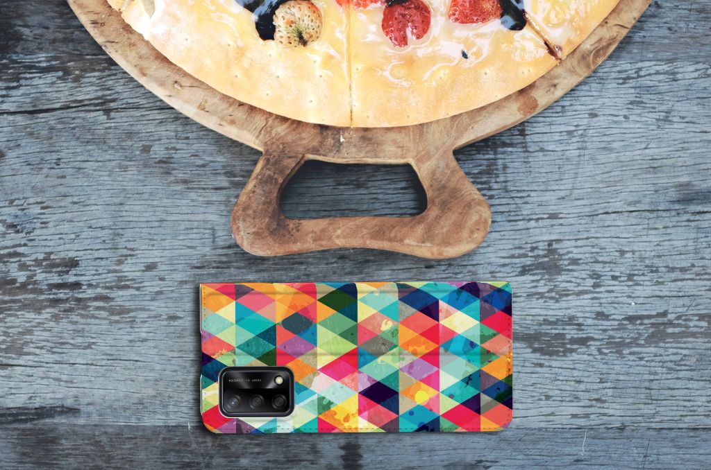 OPPO A74 4G Hoesje met Magneet Geruit - B2C Telecom