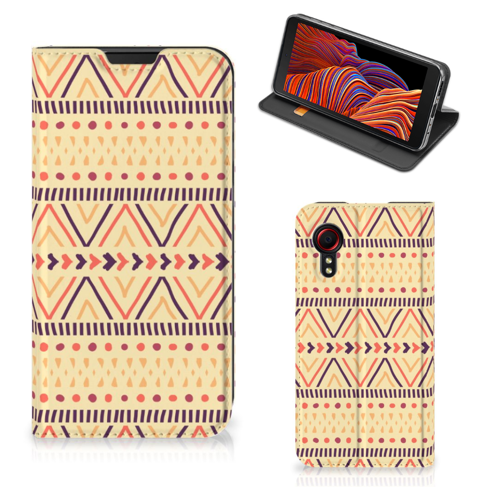 Samsung Galaxy Xcover 5 Hoesje met Magneet Aztec Yellow - B2C Telecom