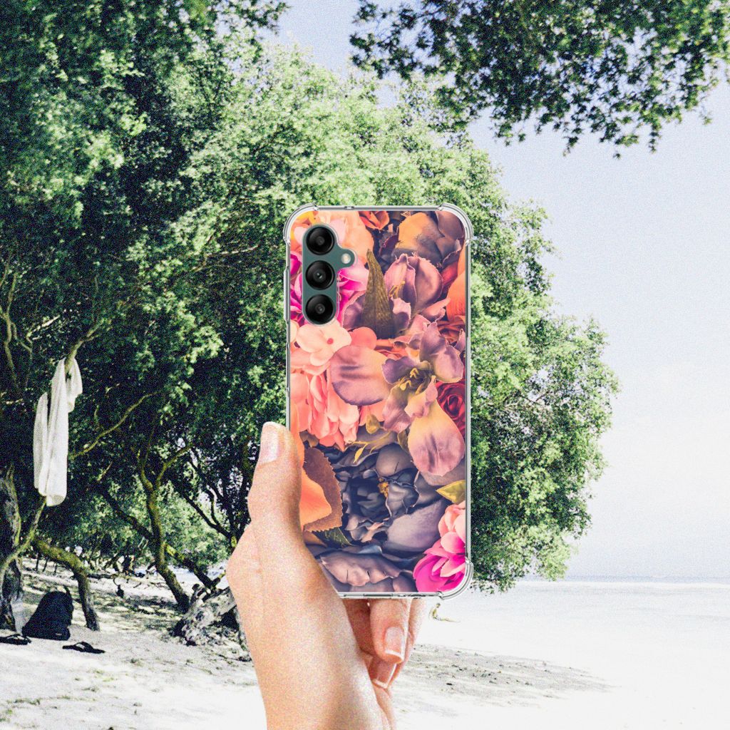 Samsung Galaxy A14 5G/4G Case Bosje Bloemen met bloemenontwerp op een strand