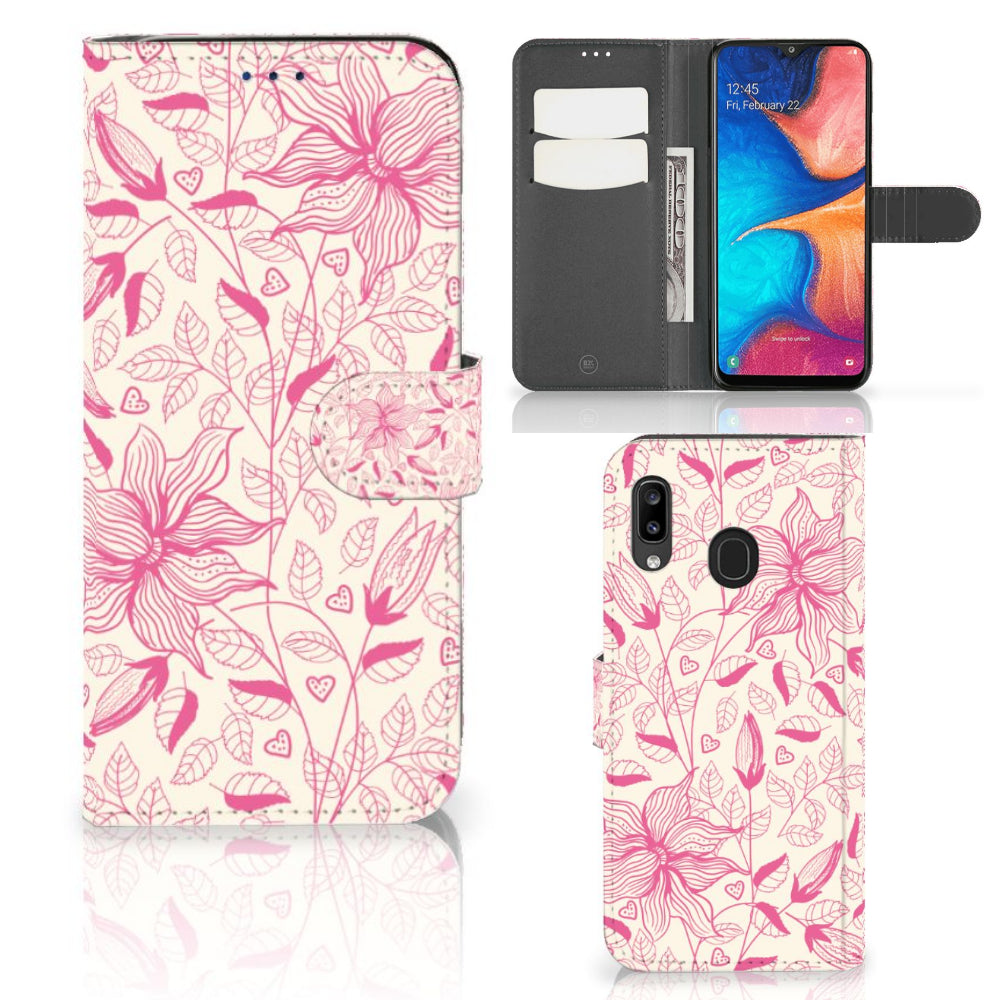 Samsung Galaxy A30 Hoesje Pink Flowers