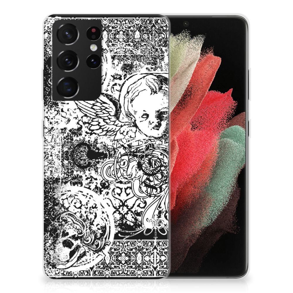 Silicone Back Case Samsung Galaxy S21 Ultra Skulls Angel B2C Telecom