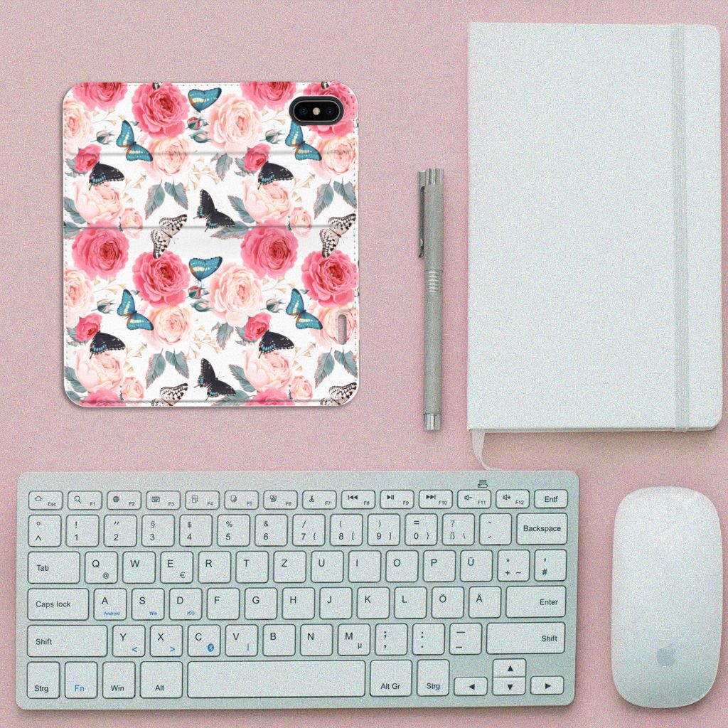 Apple iPhone X | Xs Smart Cover Butterfly Roses