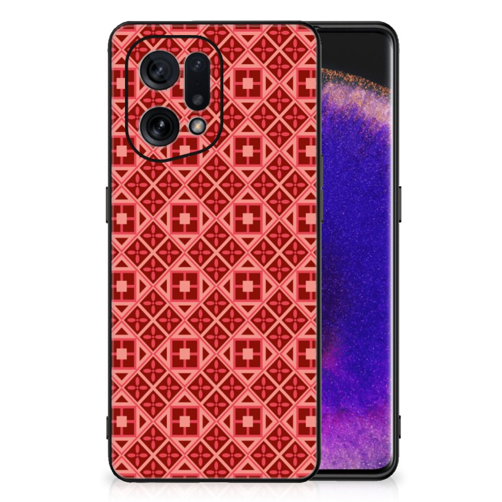 OPPO Find X5 Back Case Batik Rood