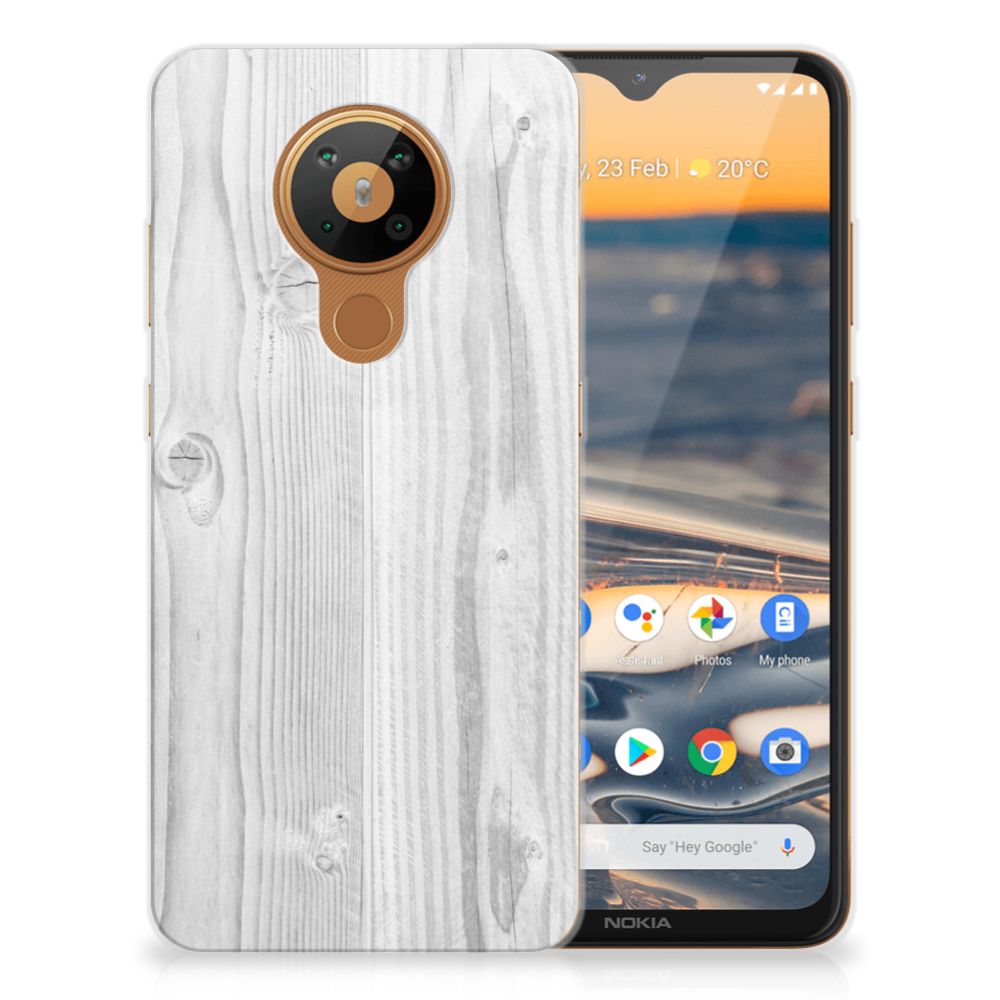 Nokia 5.3 Bumper Hoesje White Wood