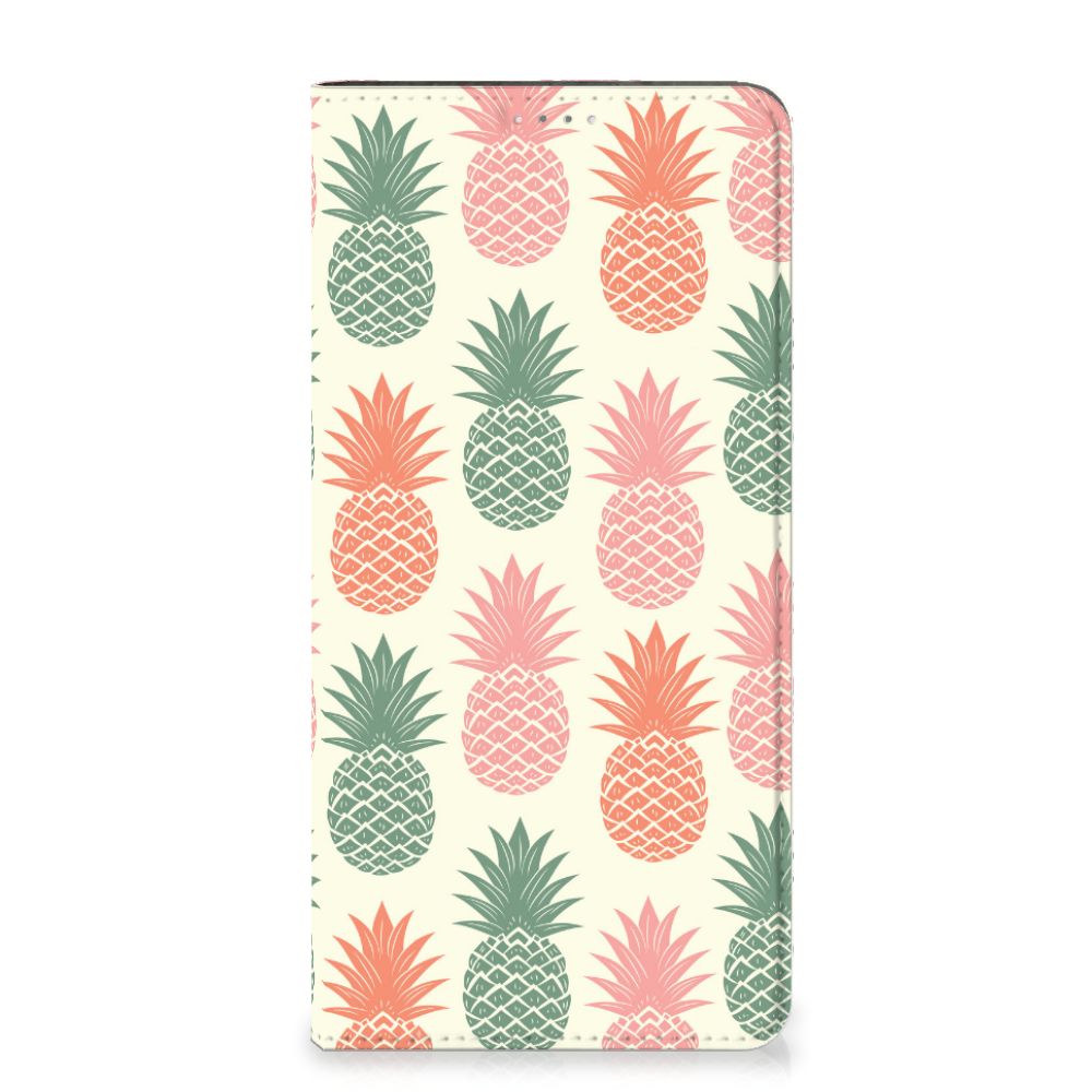 Samsung Galaxy A14 4G Flip Style Cover Ananas with colorful pineapple pattern design.
