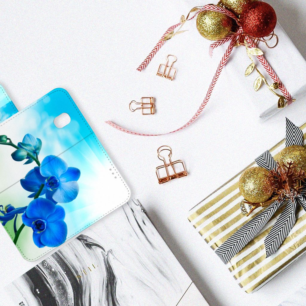 Samsung Galaxy J5 2017 Hoesje Orchidee Blauw - Cadeau voor je Moeder