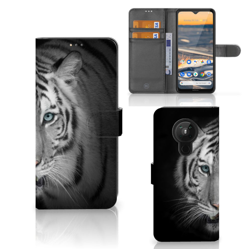 Nokia 5.3 Telefoonhoesje met Pasjes Tijger