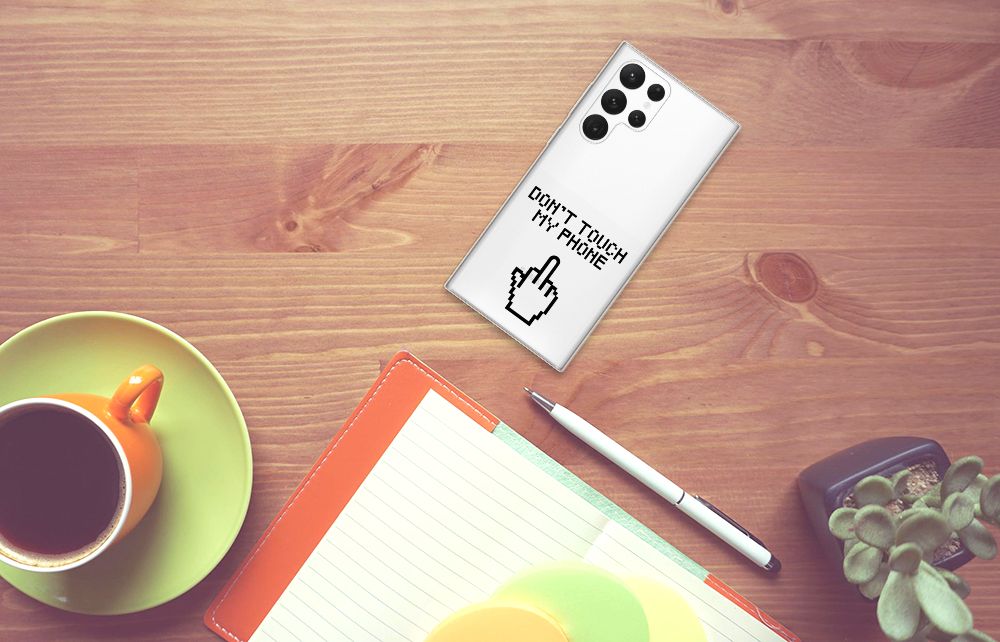 Samsung Galaxy S22 Ultra Silicone-hoesje Finger Don't Touch My Phone B2C Telecom