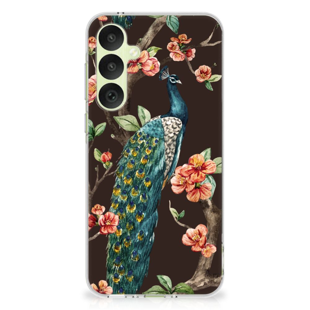Samsung Galaxy A35 TPU Hoesje Pauw met Bloemen