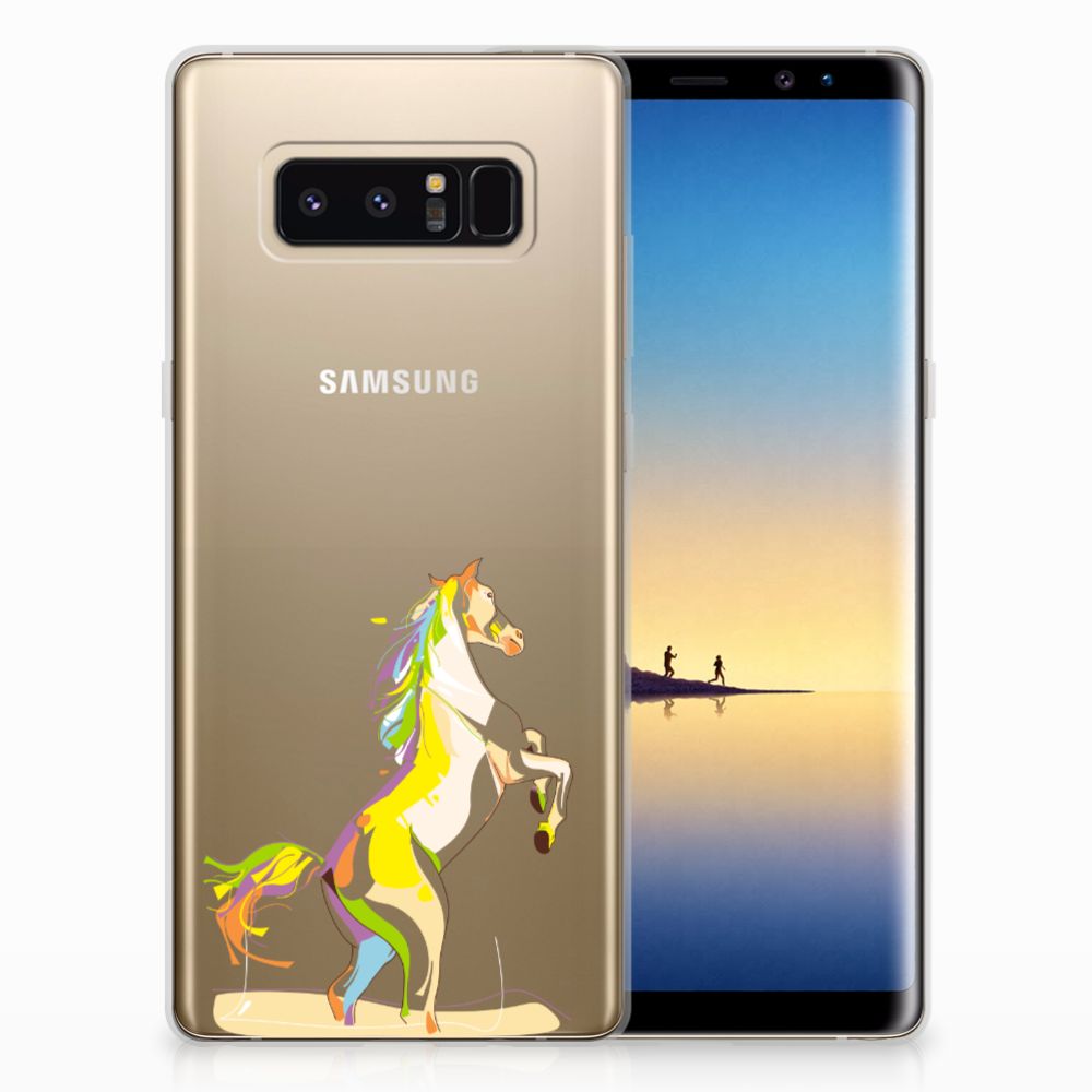 Samsung Galaxy Note 8 Telefoonhoesje met Naam Horse Color