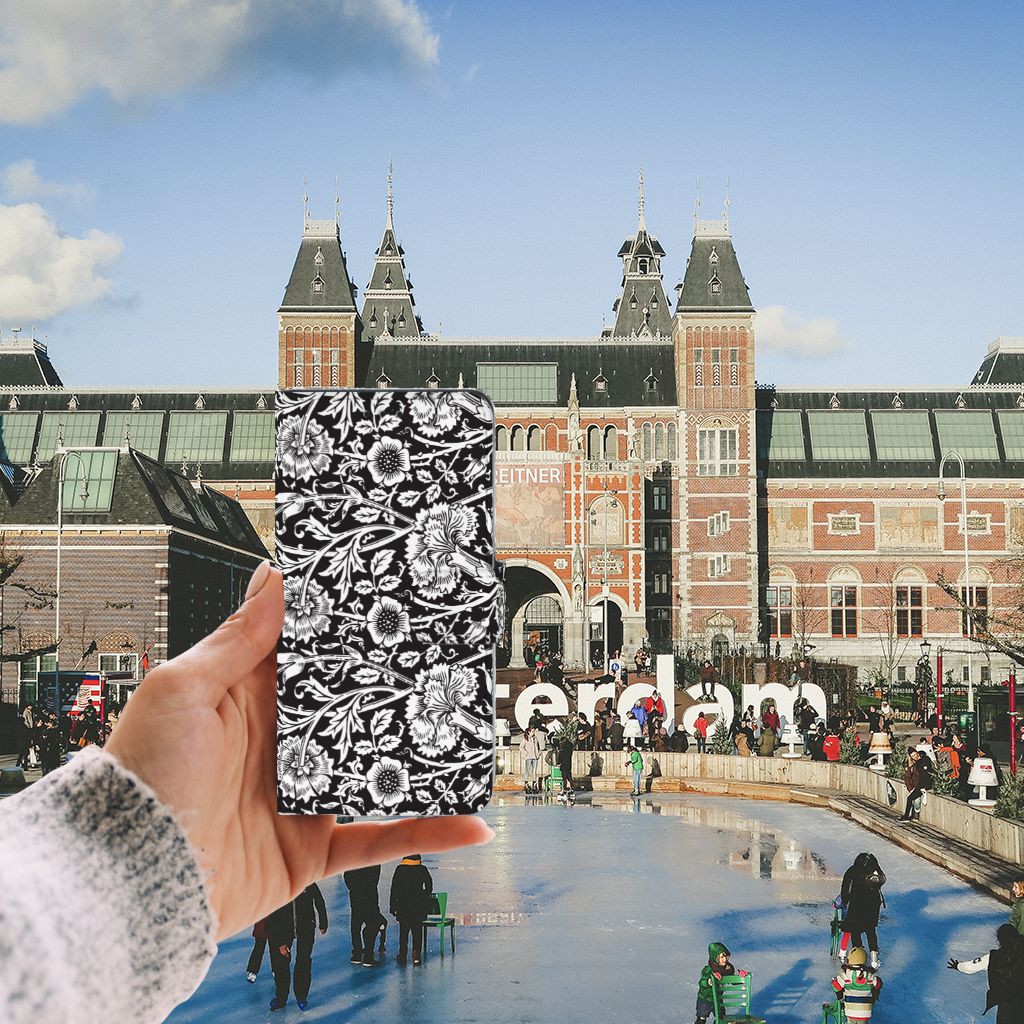 Huawei P10 Lite Hoesje Black Flowers