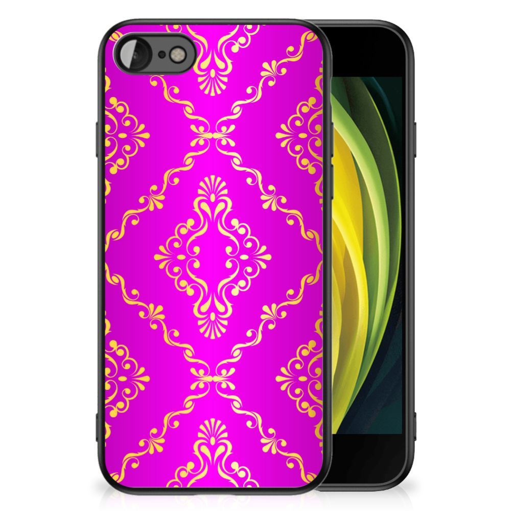 Back Cover iPhone SE 2022 | SE 2020 | 7/8 Barok Roze, barok design, TPU materiaal, beschermhoes voor iPhone