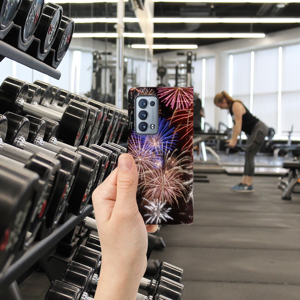 OPPO Reno 6 Pro Plus 5G Hippe Standcase Vuurwerk - B2C Telecom