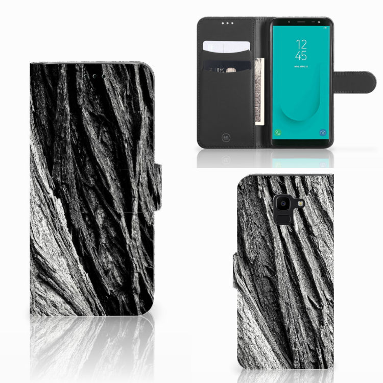 Book Style Case Samsung Galaxy J6 2018 Boomschors Grijs