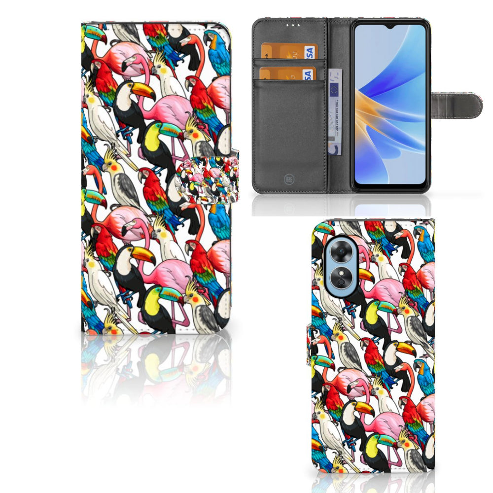 OPPO A17 Telefoonhoesje met Pasjes Birds