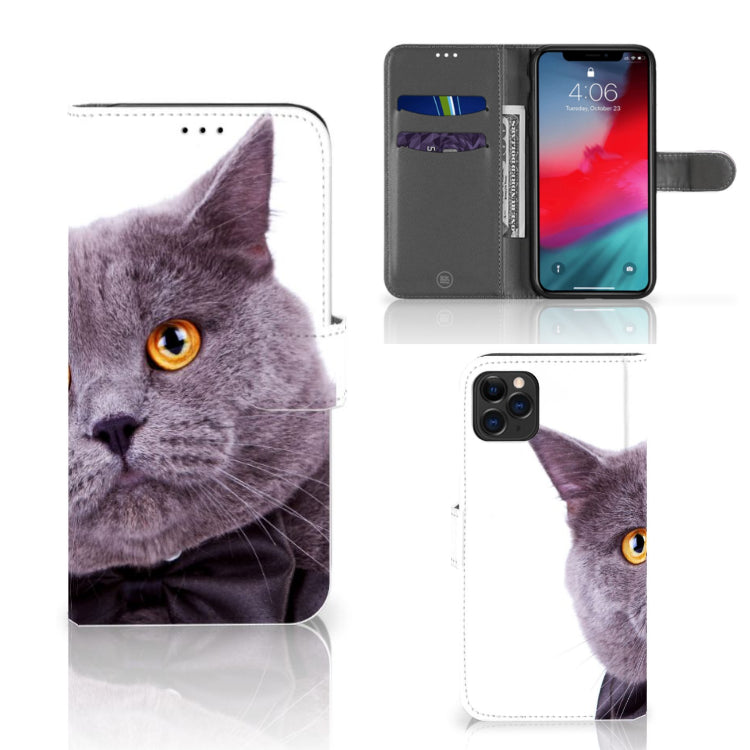 Apple iPhone 11 Pro Max Telefoonhoesje met Pasjes Kat