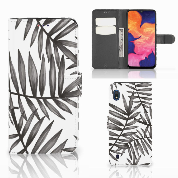 Samsung Galaxy A10 Hoesje Leaves Grey