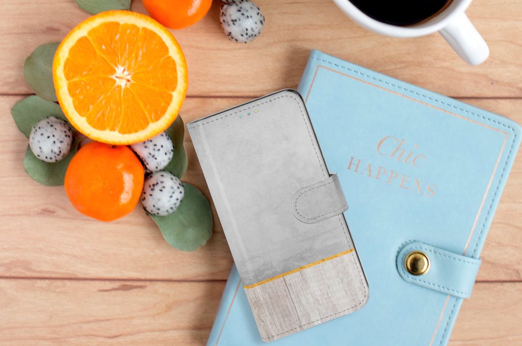 Samsung Galaxy A52 Book Style Case Wood Concrete