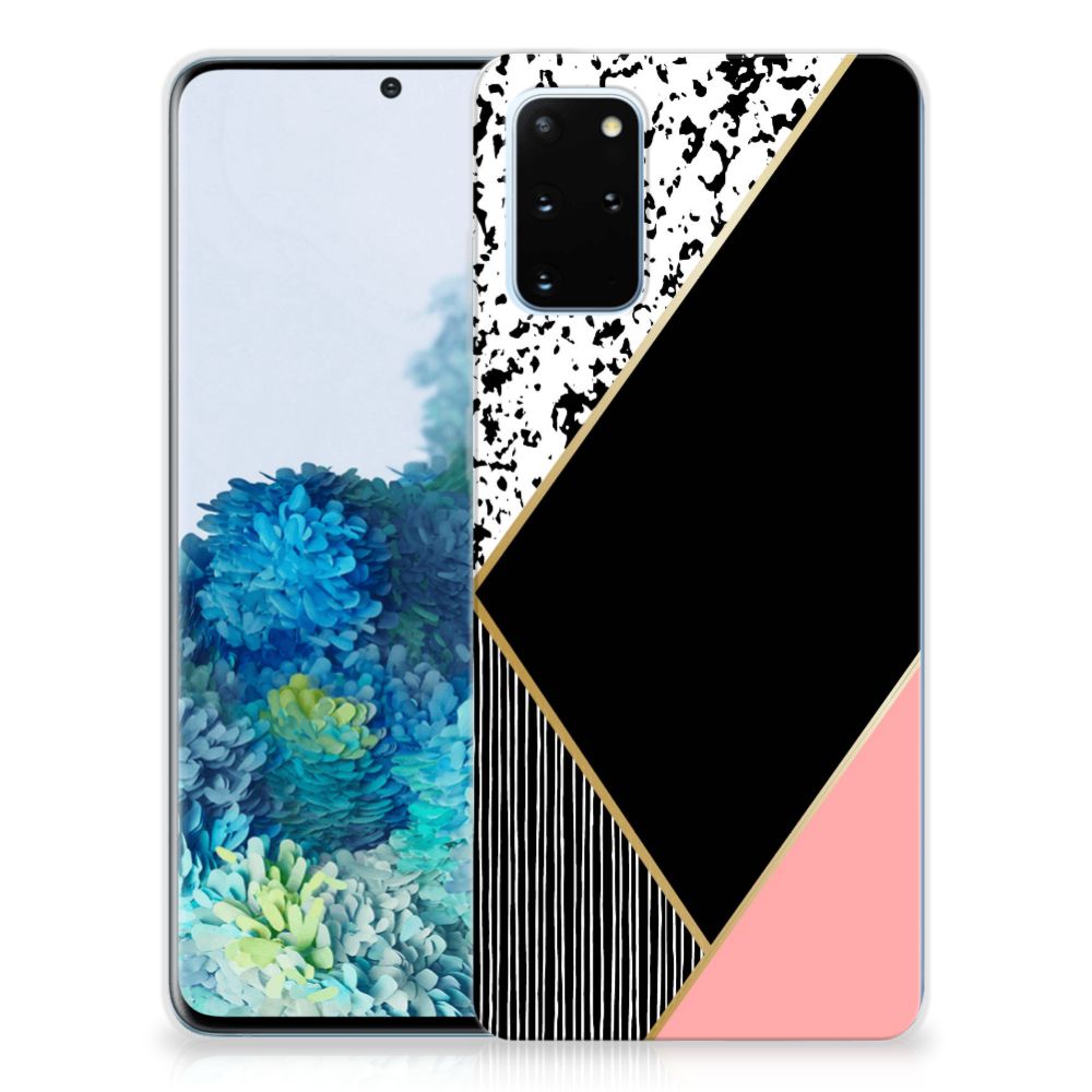 Samsung Galaxy S20 Plus TPU Hoesje Zwart Roze Vormen
