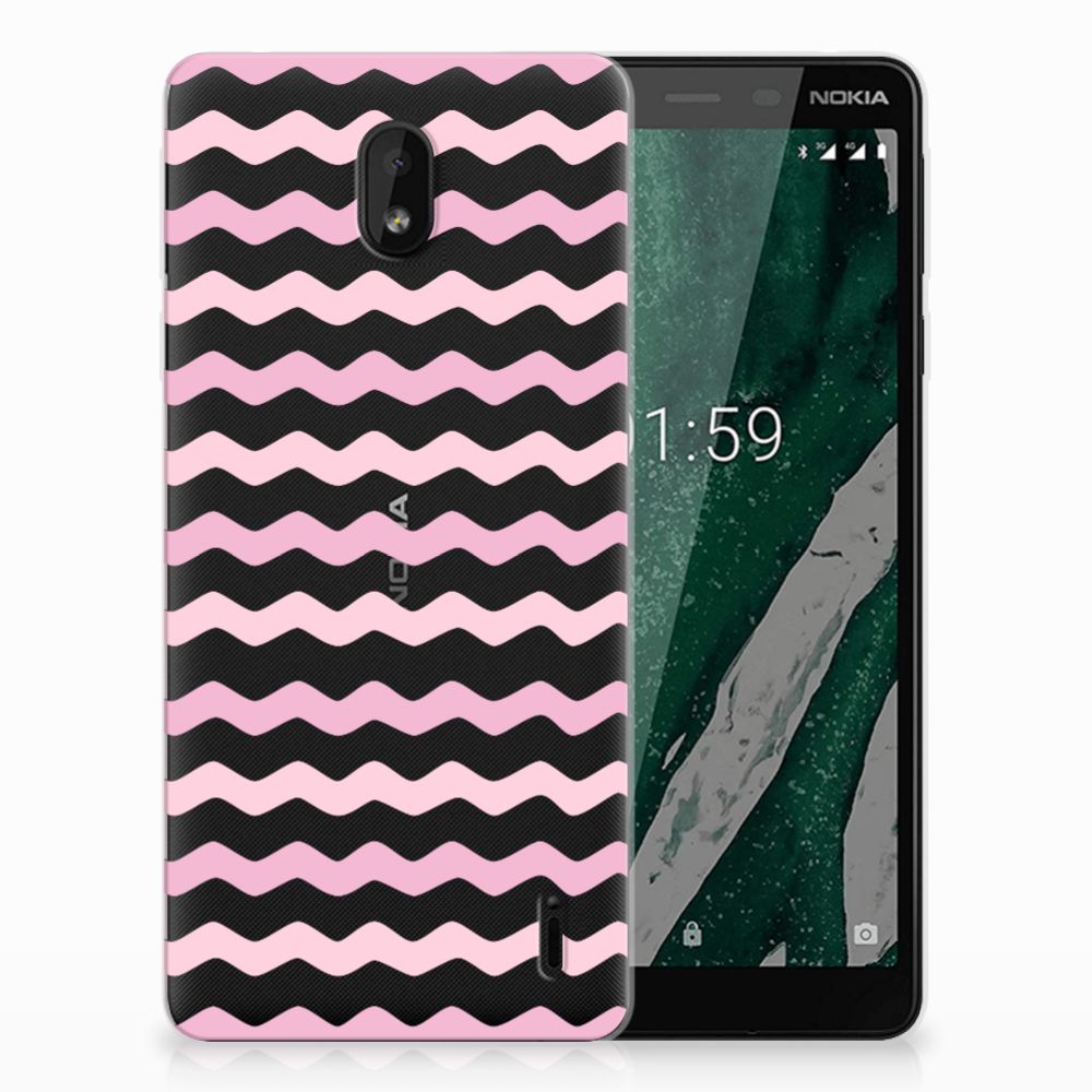 Nokia 1 Plus TPU bumper Waves Roze