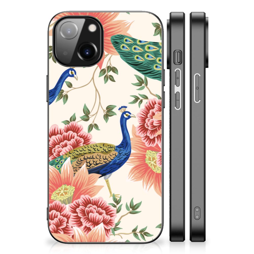 Dierenprint Telefoonhoesje voor Apple iPhone 13 | iPhone 14 Pink Peacock
