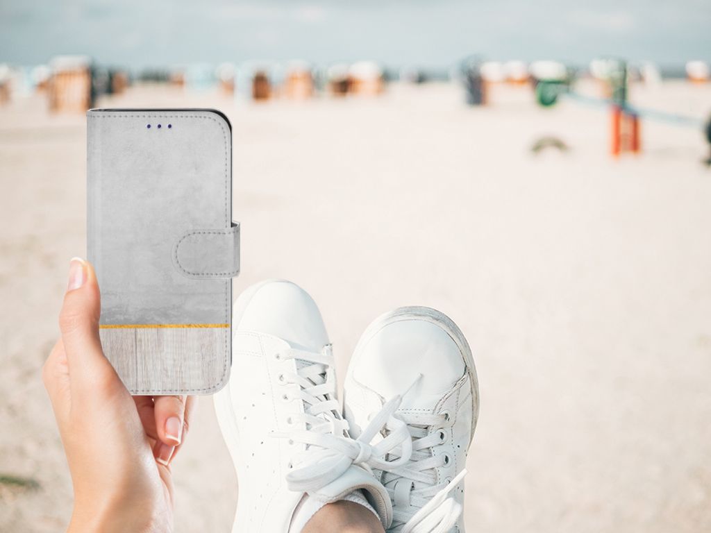 Samsung Galaxy S10e Book Style Case Wood Concrete