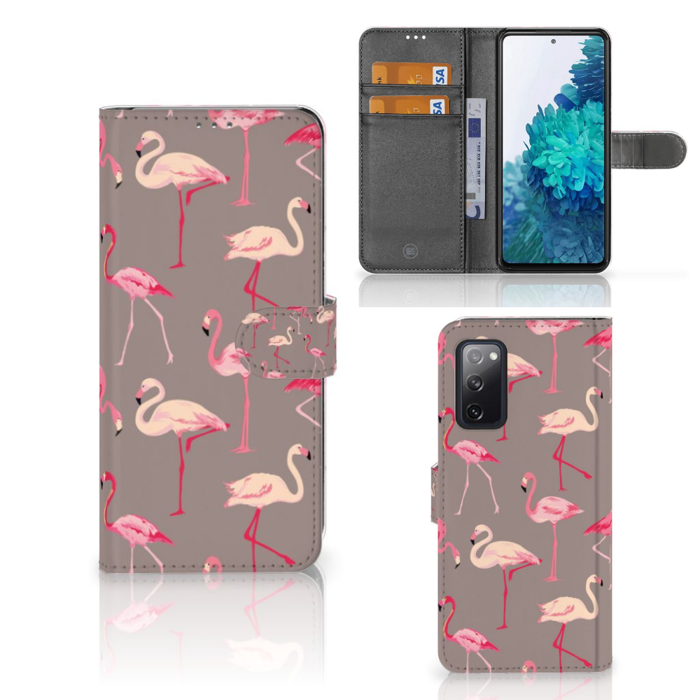 Samsung Galaxy S20 FE Telefoonhoesje met Pasjes Flamingo