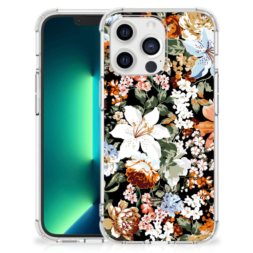 Case voor iPhone 13 Pro Max Dark Flowers - B2C Telecom
