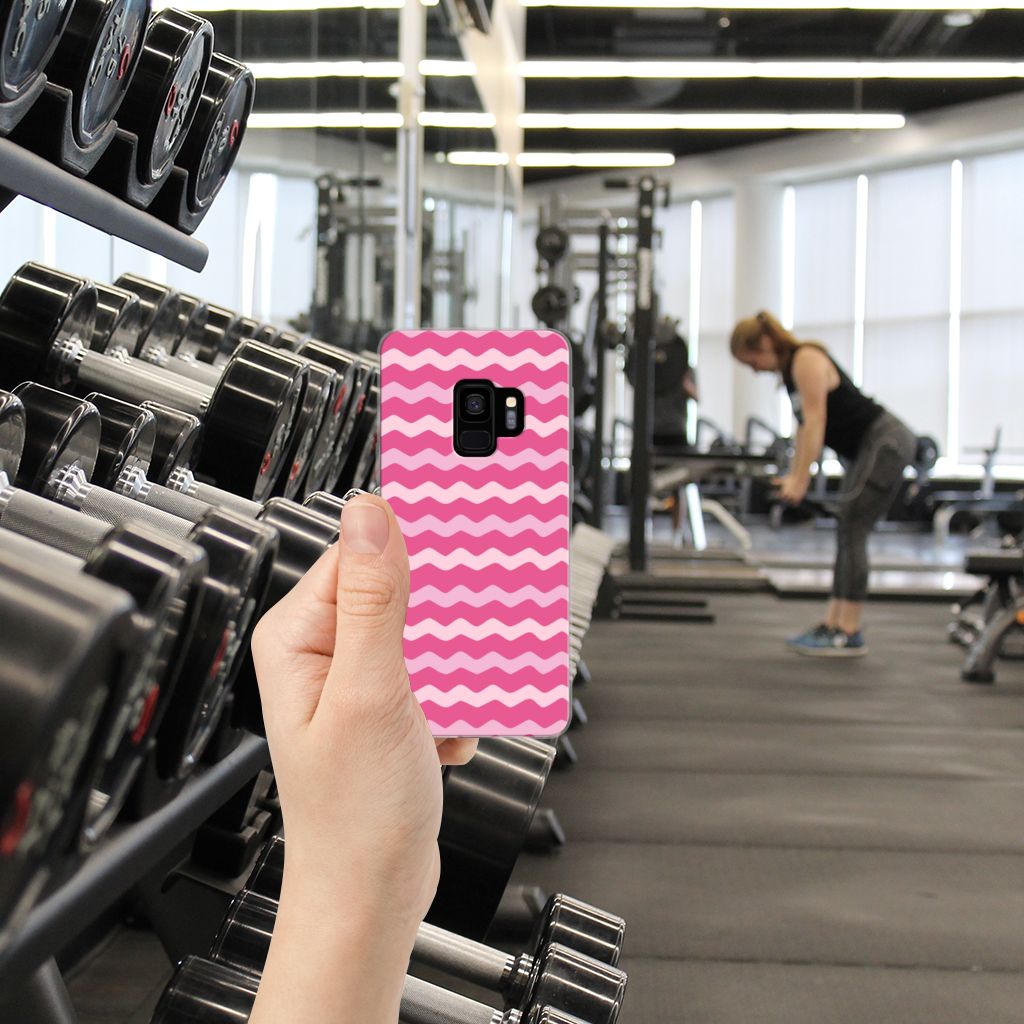 Samsung Galaxy S9 TPU bumper Waves Pink