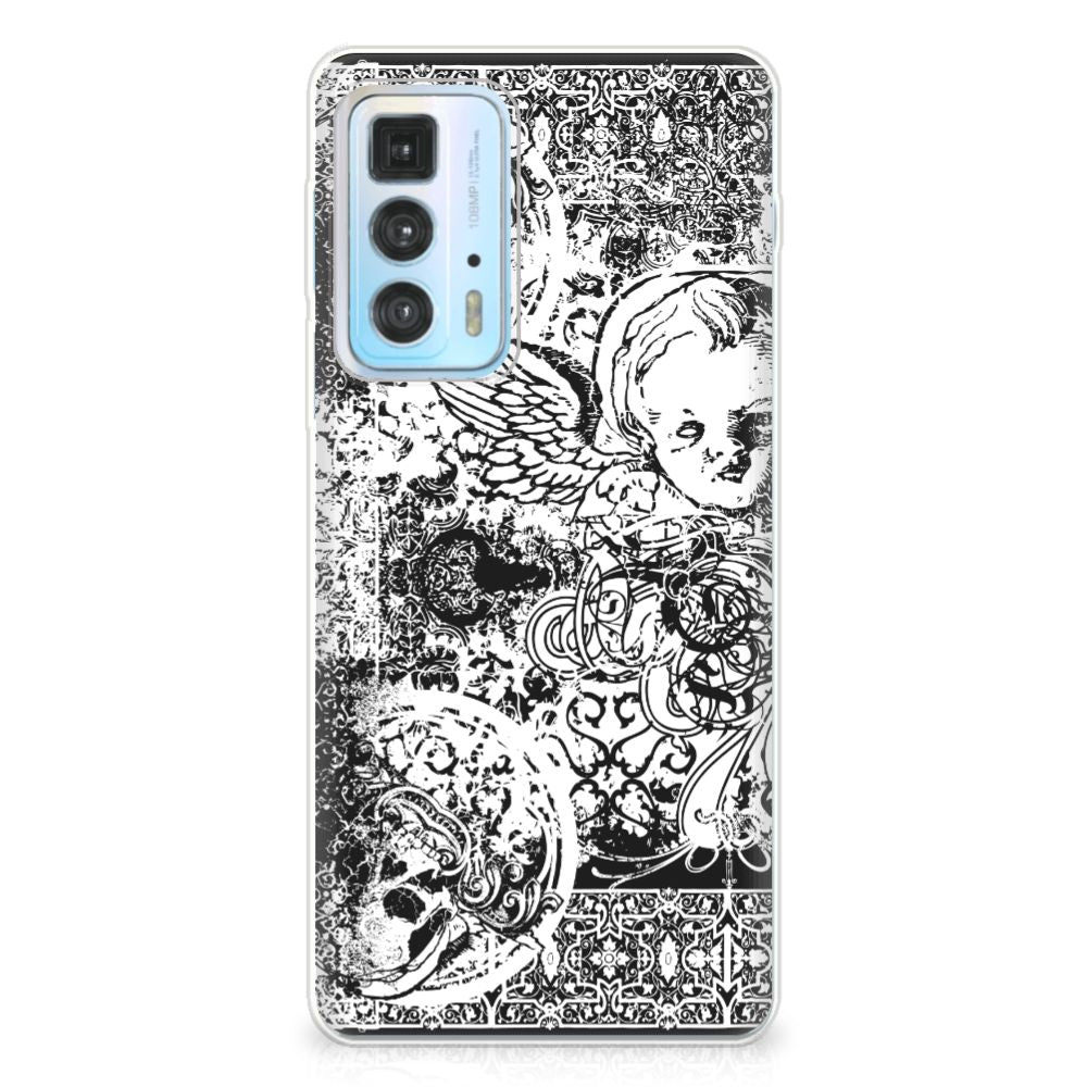 Silicone Back Case Motorola Edge 20 Pro Skulls Angel