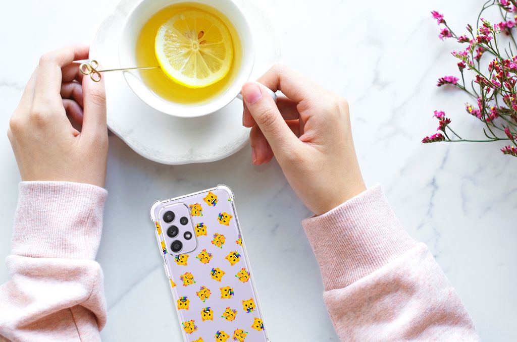 Doorzichtige Silicone Hoesje voor Samsung Galaxy A33 Katten Emojis B2C Telecom