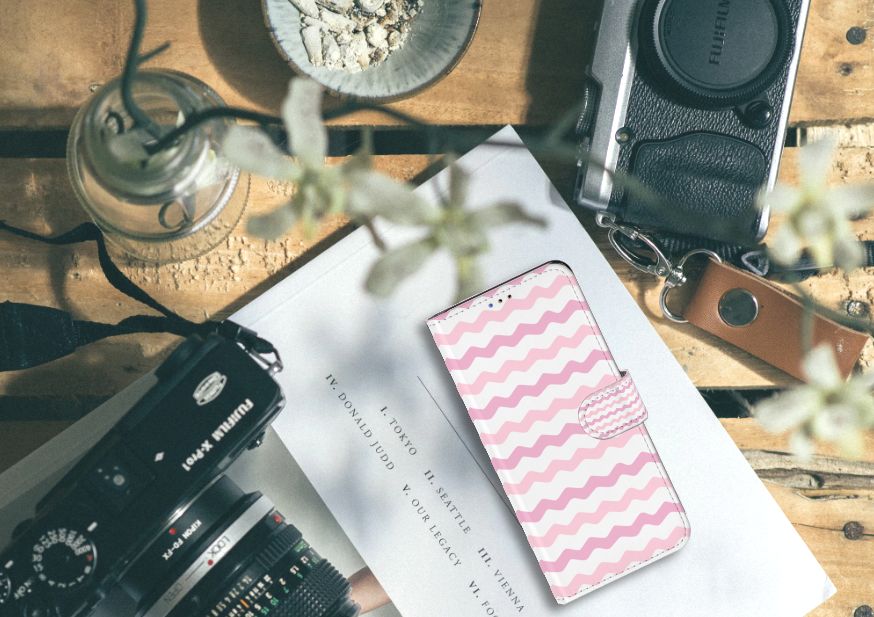 Samsung Galaxy A20s Telefoon Hoesje Waves Roze