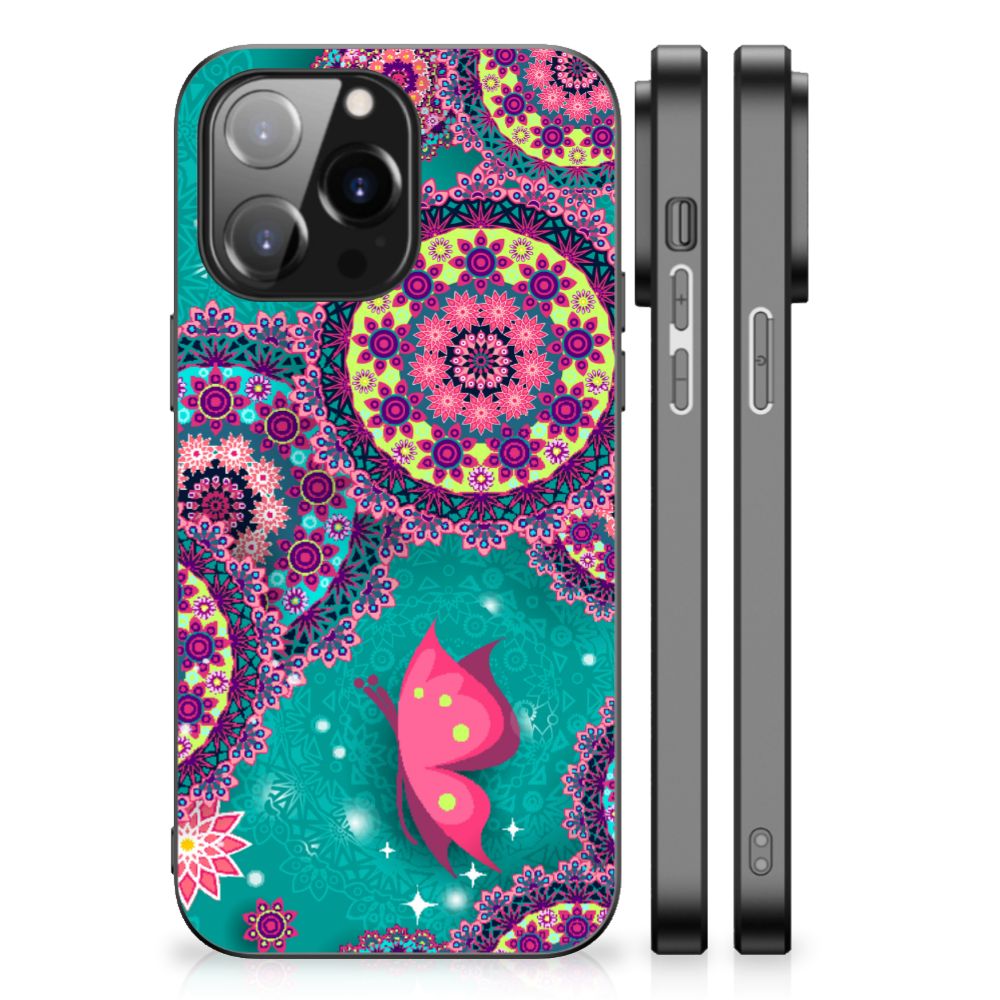 iPhone 14 Pro Max Leuk Telefoonhoesje Cirkels en Vlinders