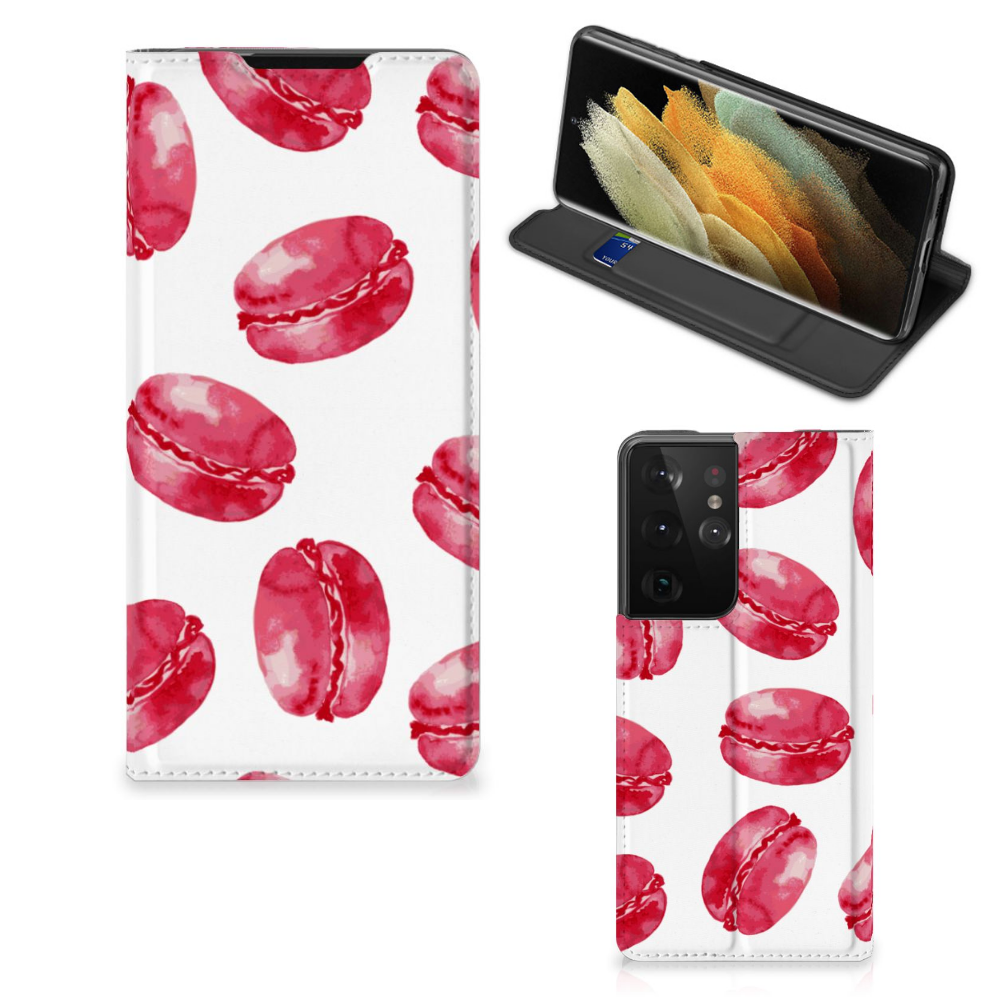 Samsung Galaxy S21 Ultra Flip Style Cover Pink Macarons - B2C Telecom