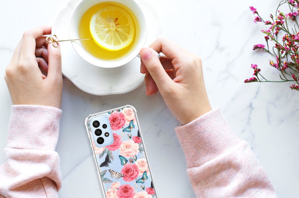Samsung Galaxy A23 Case Butterfly Roses