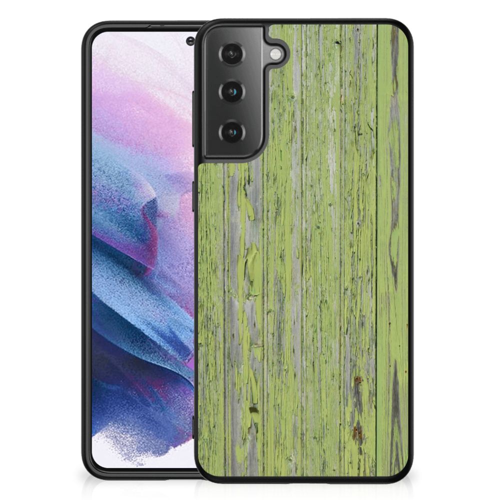 Samsung Galaxy S21 Plus Houten Print Telefoonhoesje Green Wood