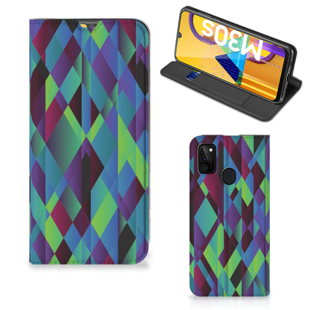 Samsung Galaxy M30s | M21 Stand Case Abstract Green Blue
